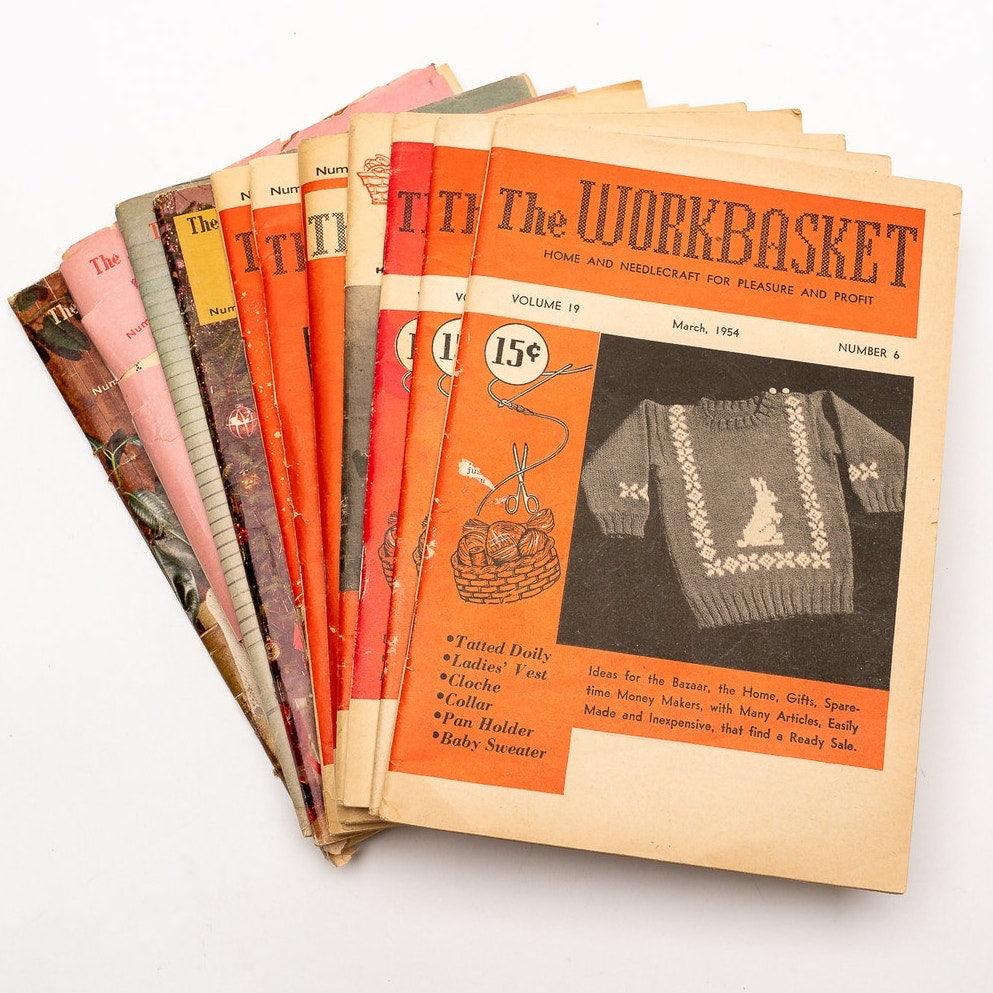 Vintage Patterns - The Workbasket & Home Arts Magazine Lot from 1950's -  1960's