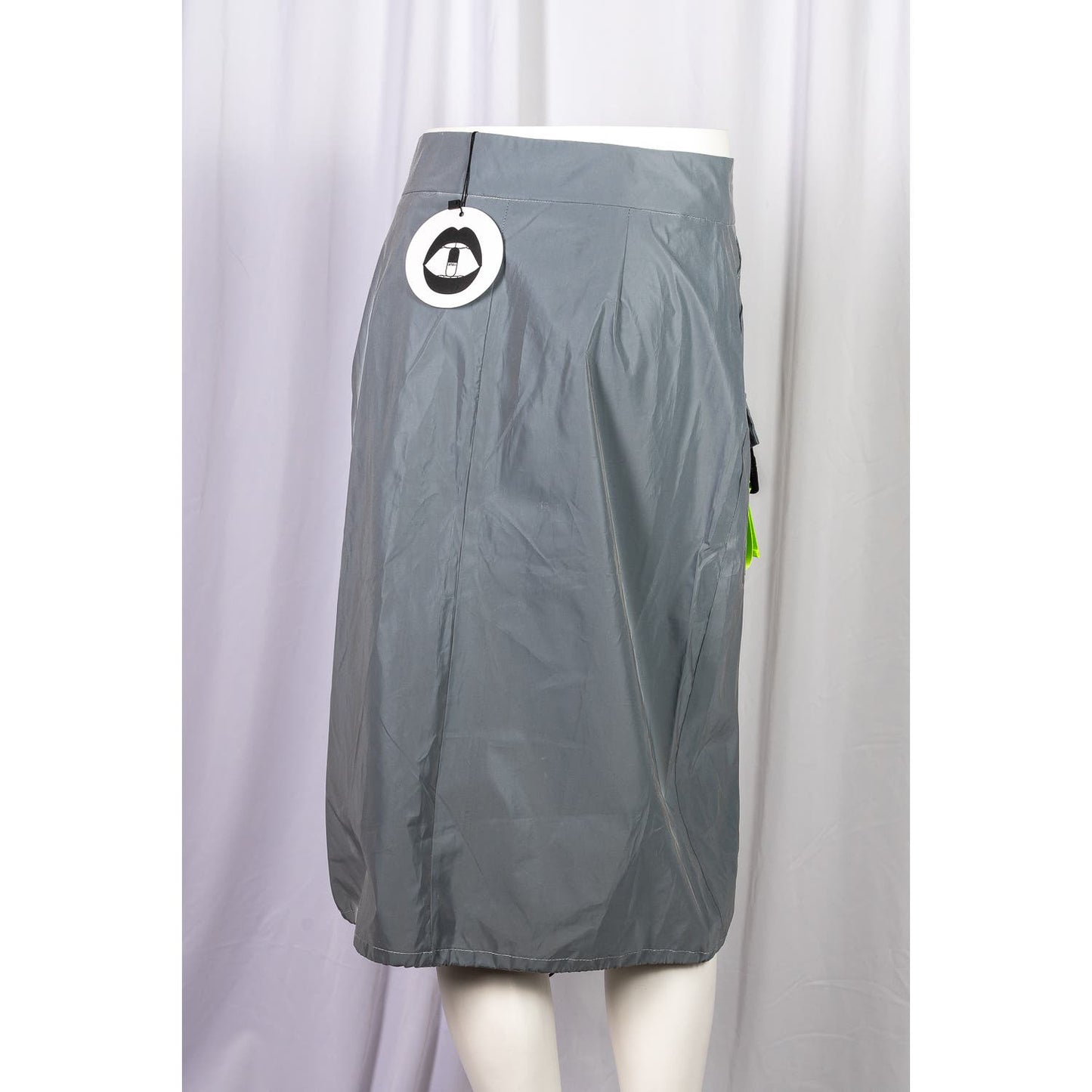 Capsulle Reflective High-Waist Midi Skirt With Neon Strap sz M