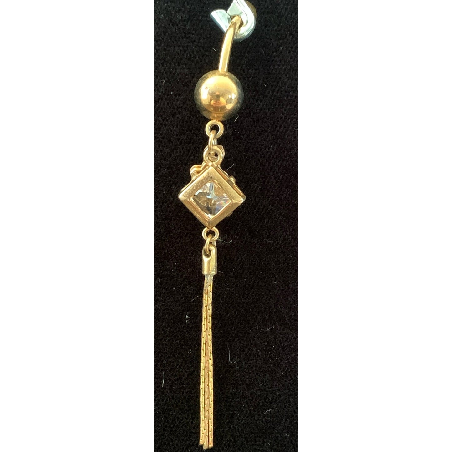 Y2K 14 g Gold tone Crown Chandelier Surgical Steel Belly ring