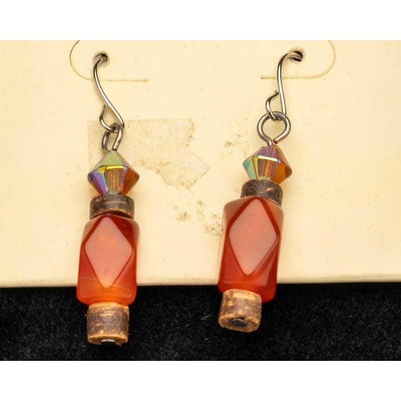 Vintage EsMor Carnelian Crystal with Mummy bead accents