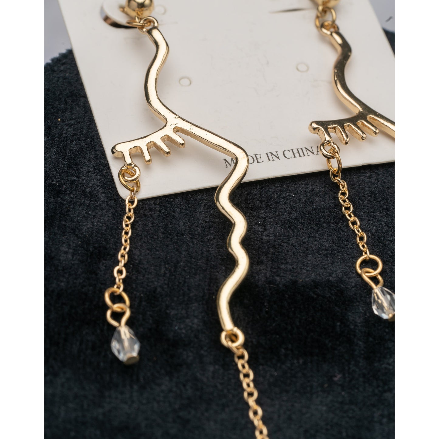 Unique Face side view silhouette gold tone dangle earrings