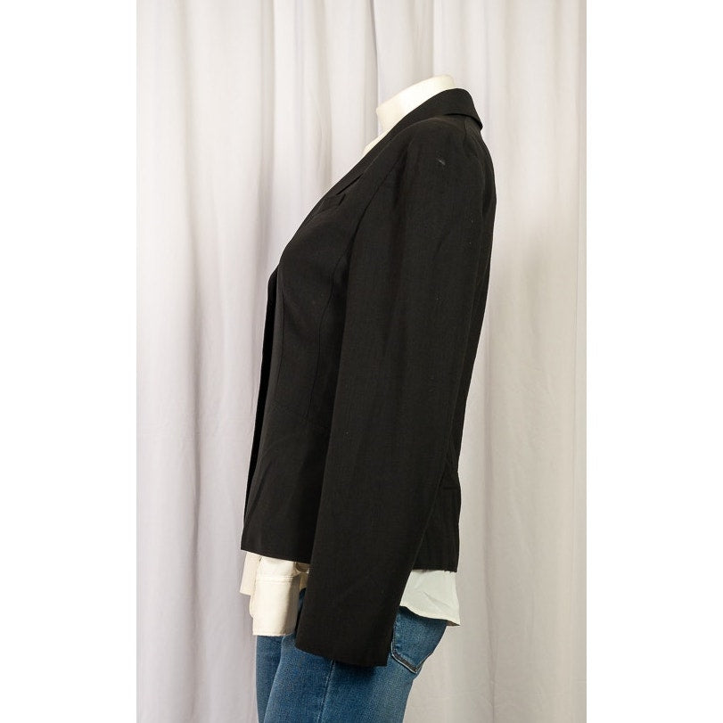 Ann Taylor Black Button Down Blazer Jacket Long Sleeve Lined - Size 6