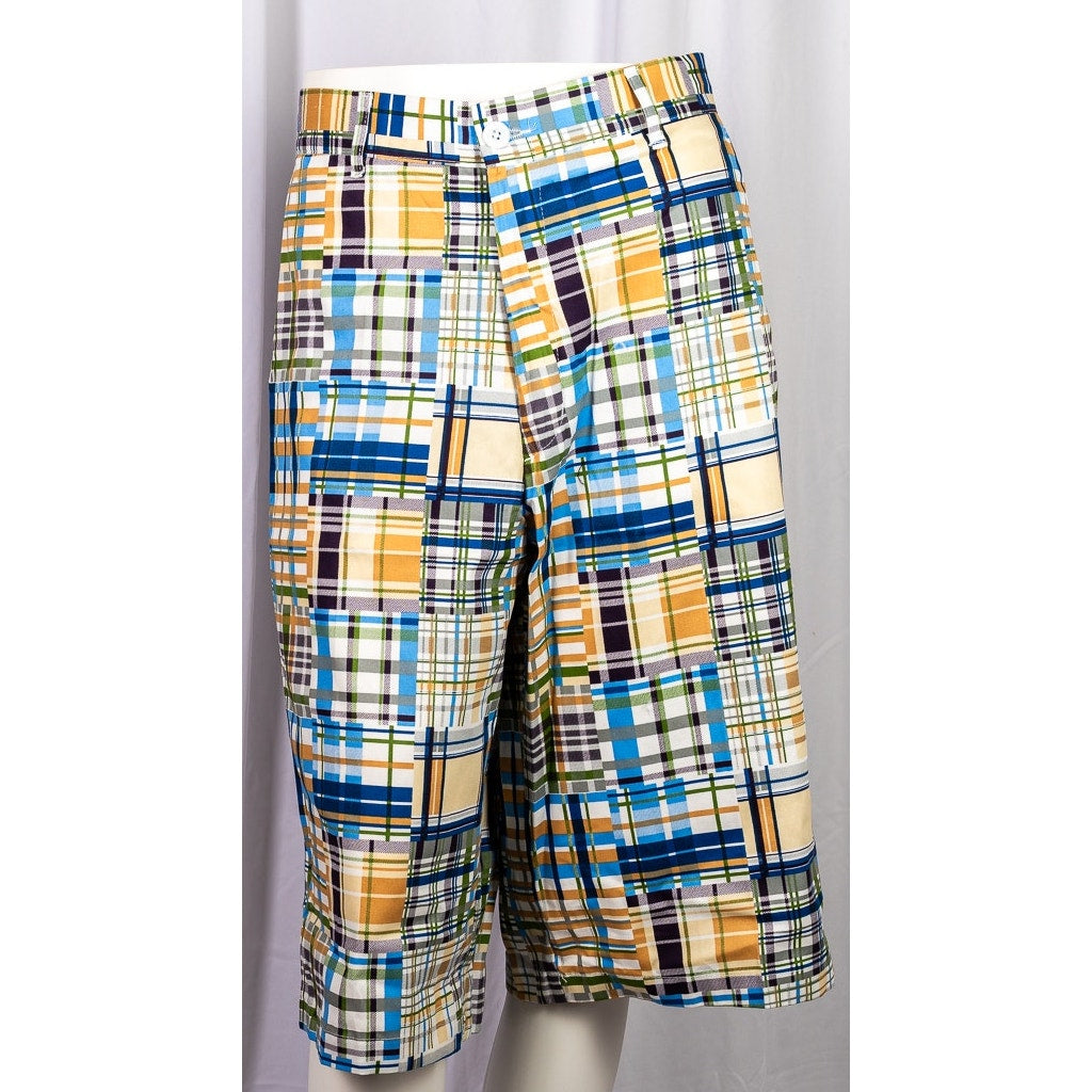 Y2K Mens Linea Uomo Multicolored wide legged Bermuda shorts Size 34