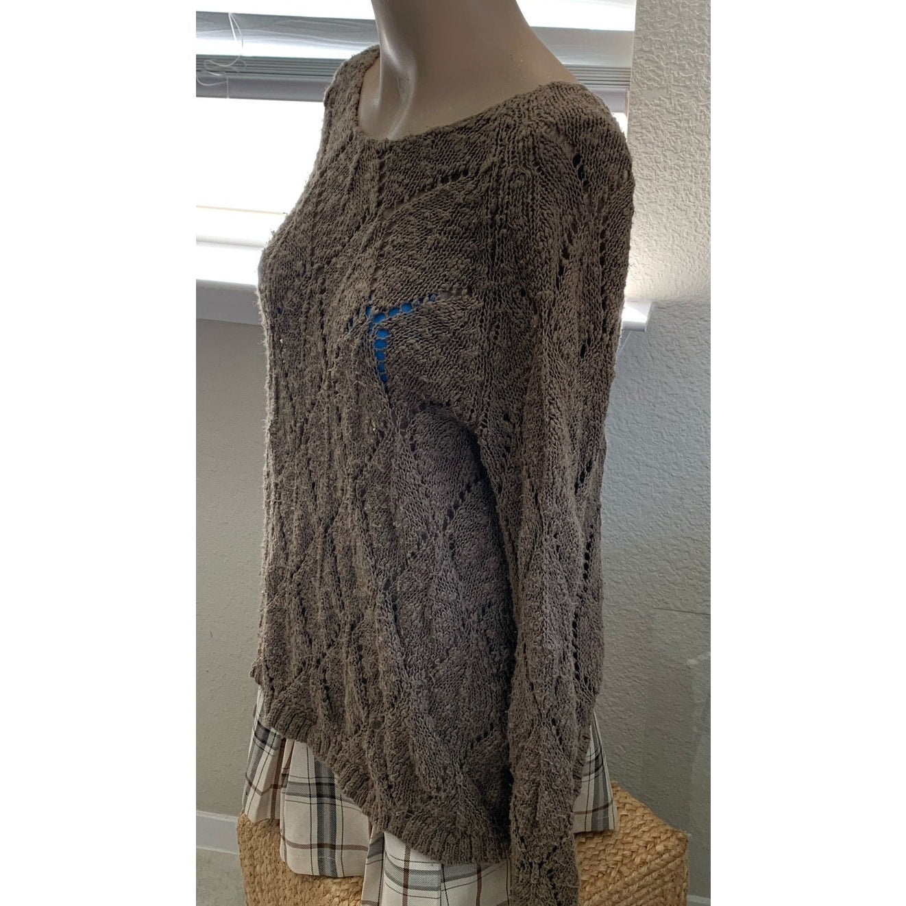 Vintage 90s Grunge brown knit pullover sweater sz L