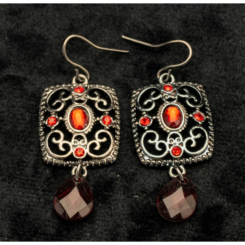 Victorian Gothic Style Blood Red Dangle earrings