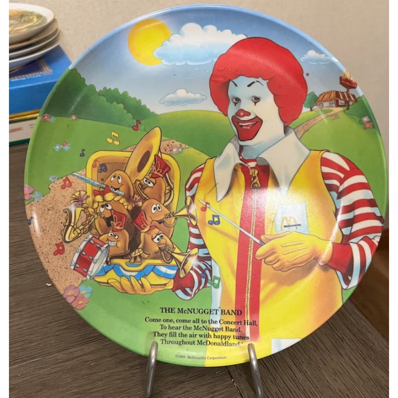 1989 Vintage McDonald's The McNugget Band McDonald Melamine Plate 9"