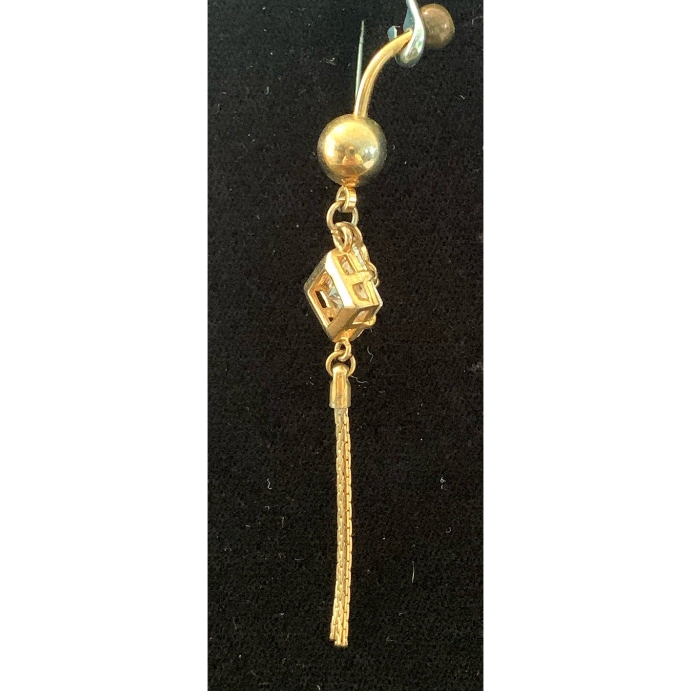 Y2K 14 g Gold tone Crown Chandelier Surgical Steel Belly ring