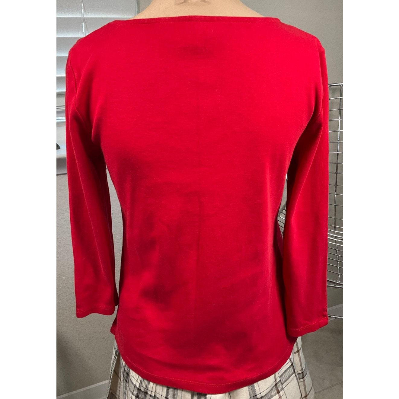 Rafaella Red Long sleeved cotton shirt sz Small