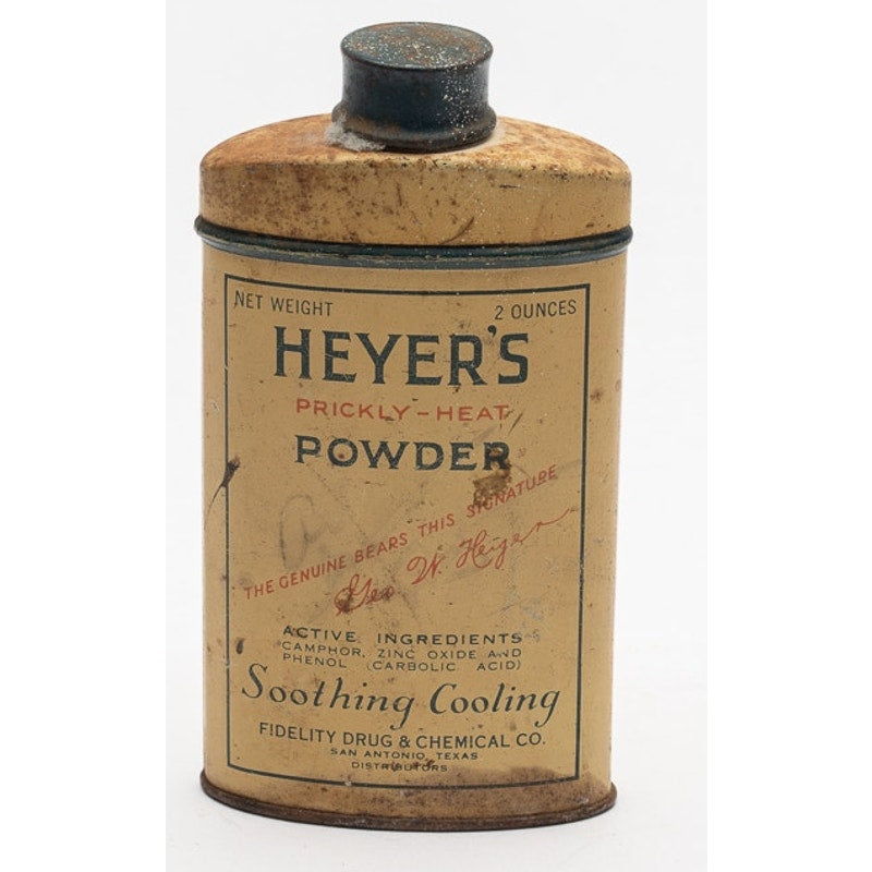 Vintage Heyer’s Prickly-Heat Powder Tin, 2 oz.