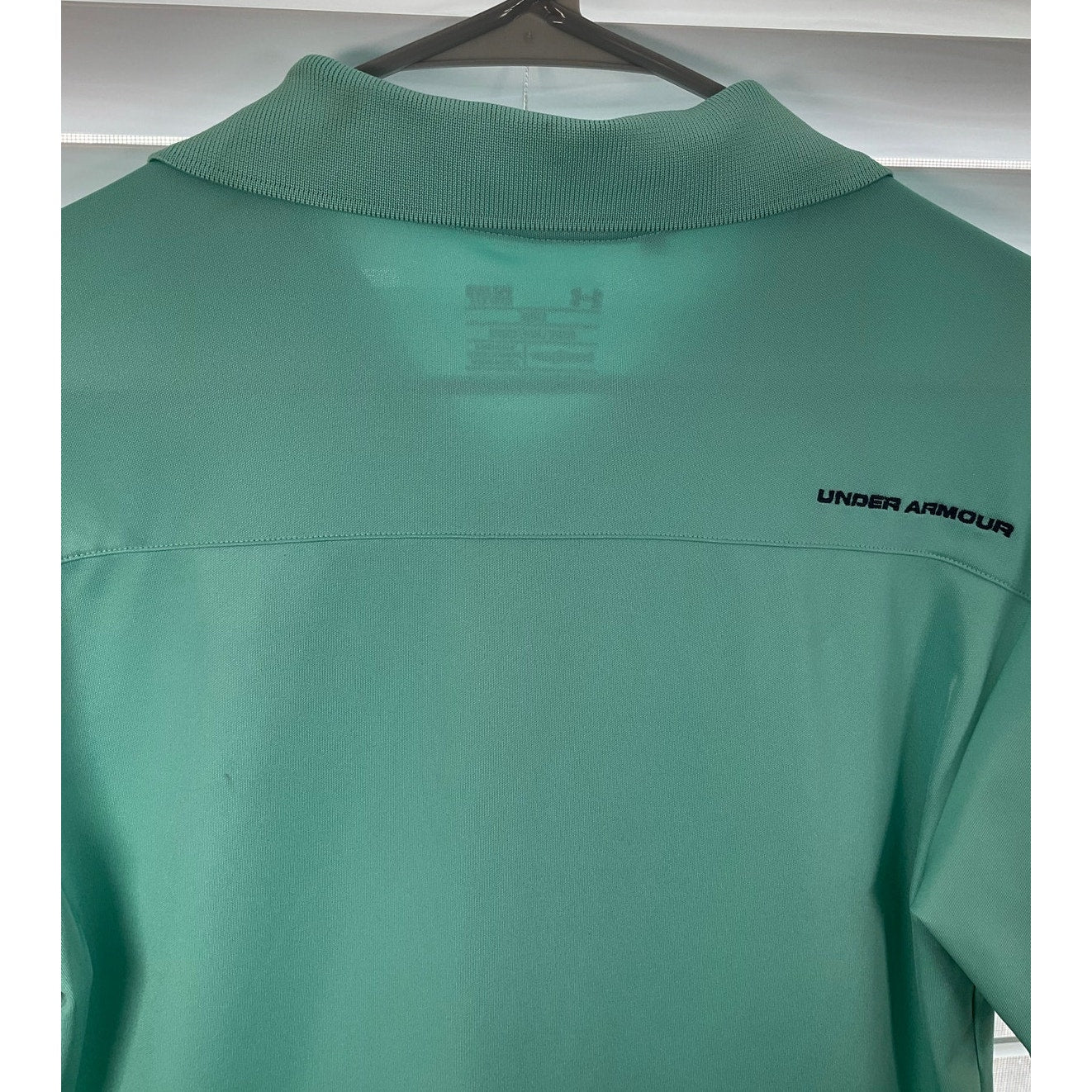 Men's Under Armour mint green logo polo shirt sz "Loose" Small