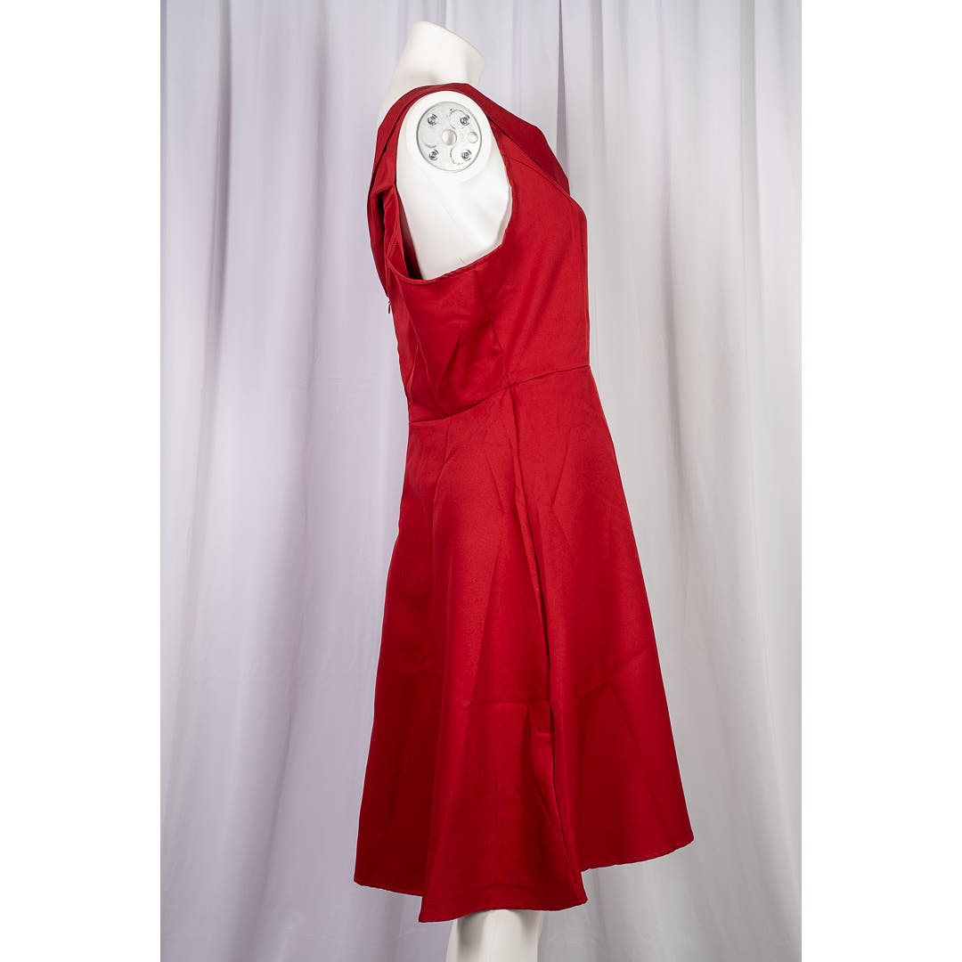 Ruby Red 1950's vintage style swing dress sz XL