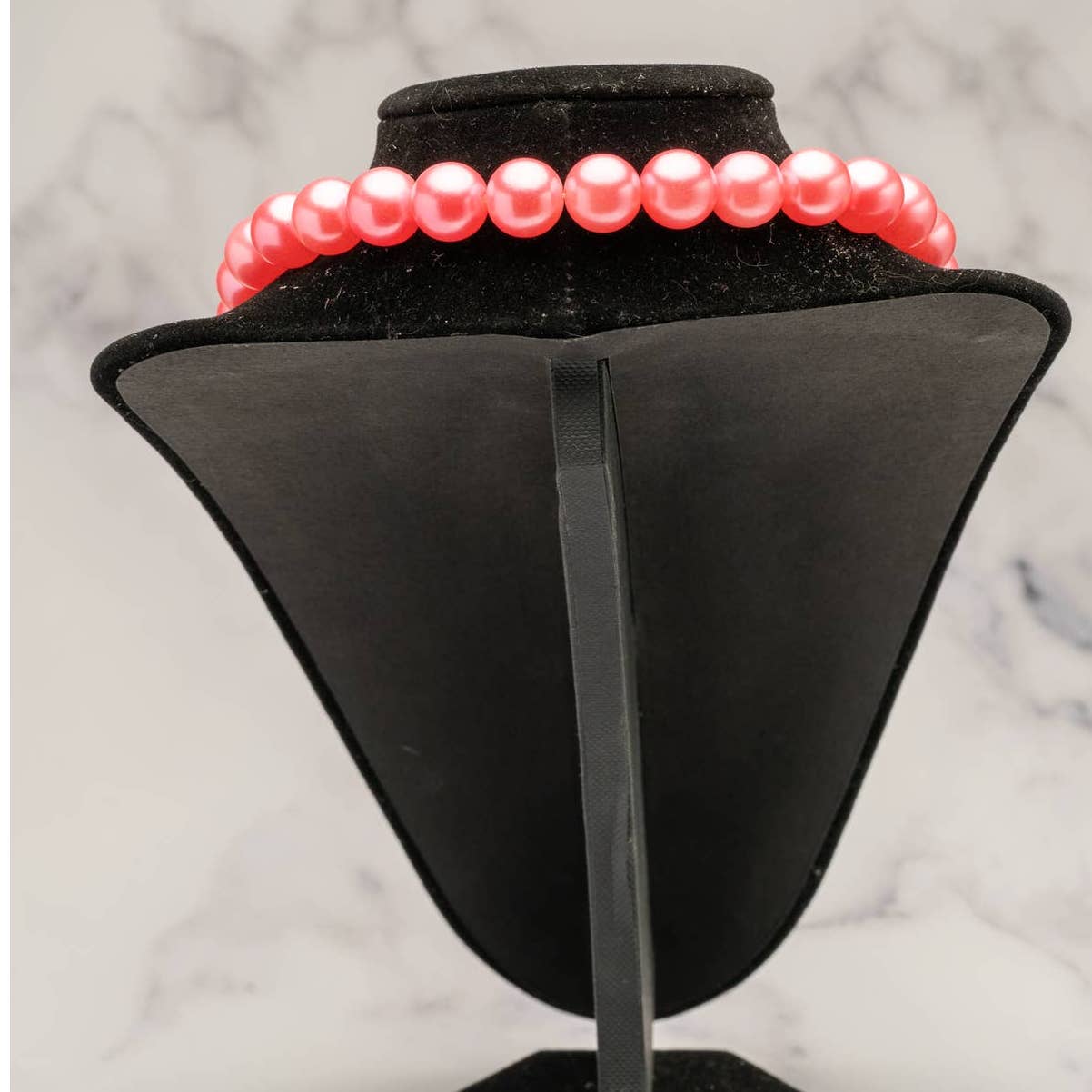 Pink faux pearls on stretchy necklace - Magically Funky Austin Resale & Thrift