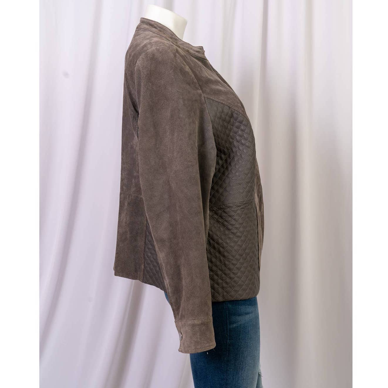 Isaac Mizrahi Live! Suede Jacket Quilted Chocolate jacket size 20W - Magically Funky Austin Resale & Thrift