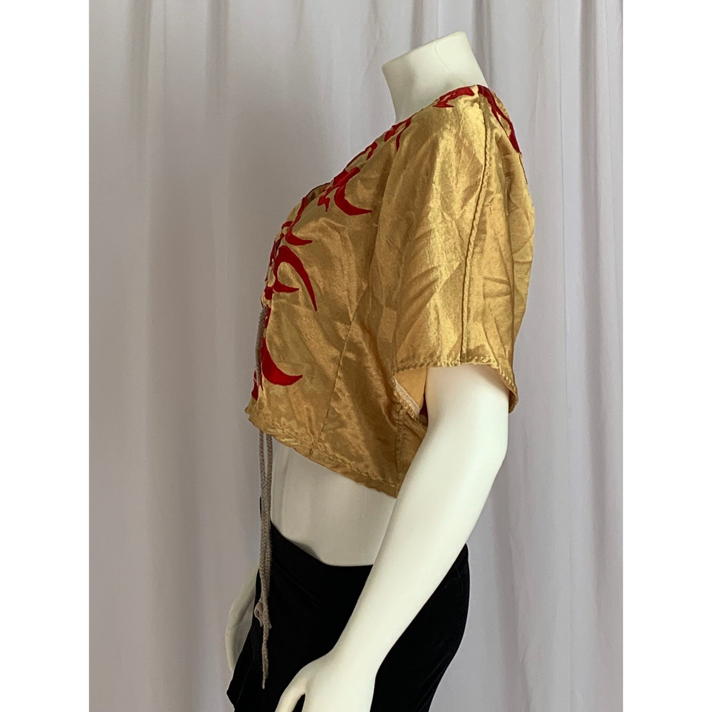 Handmade Golden Flame unique pullover top size Medium