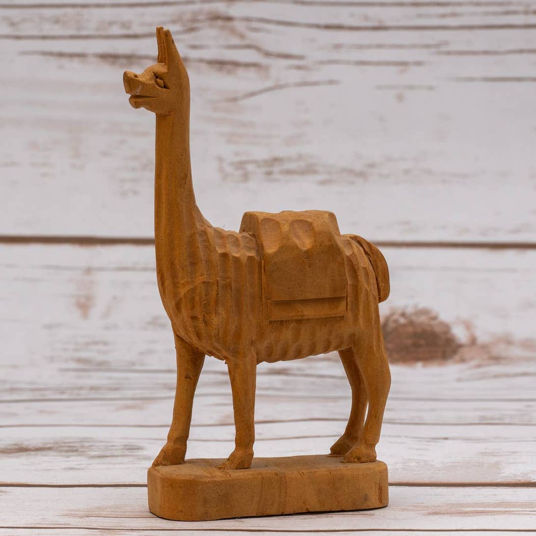 Vintage Hand Carved Alpaca from Equador - Magically Funky Austin Resale & Thrift