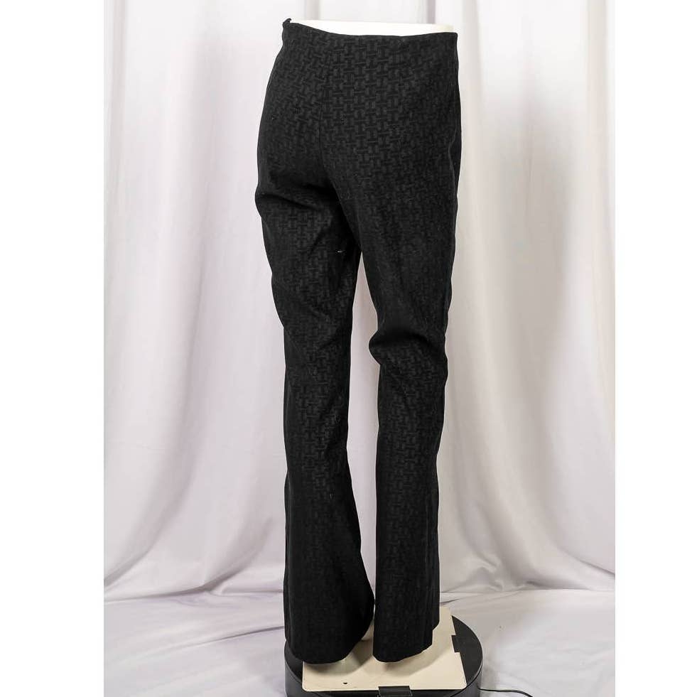 Tempo Paris Black split legged bell printed slacks size 6 - Magically Funky Austin Resale & Thrift