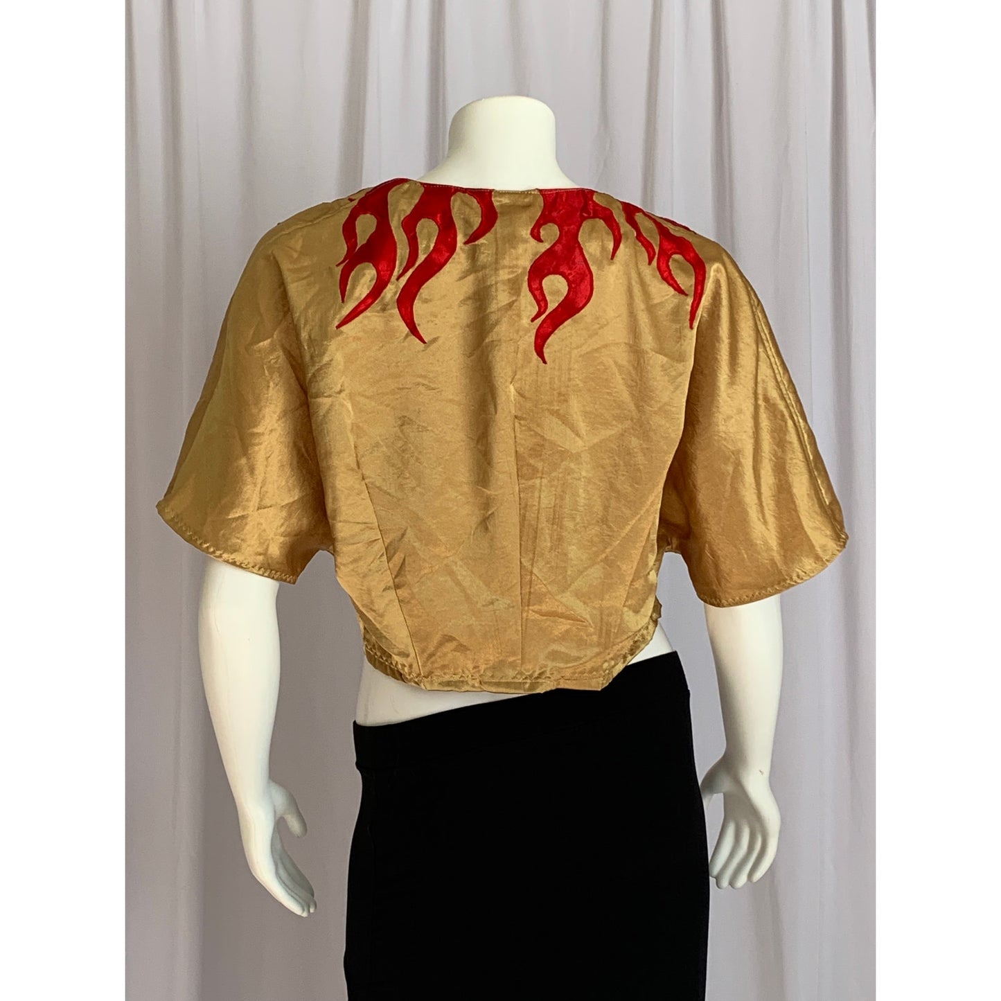 Handmade Golden Flame unique pullover top size Medium