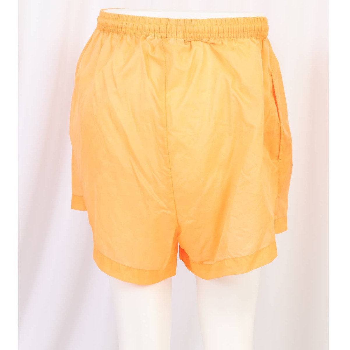 90's Neon Orange Nylon Cheer Shorts size M