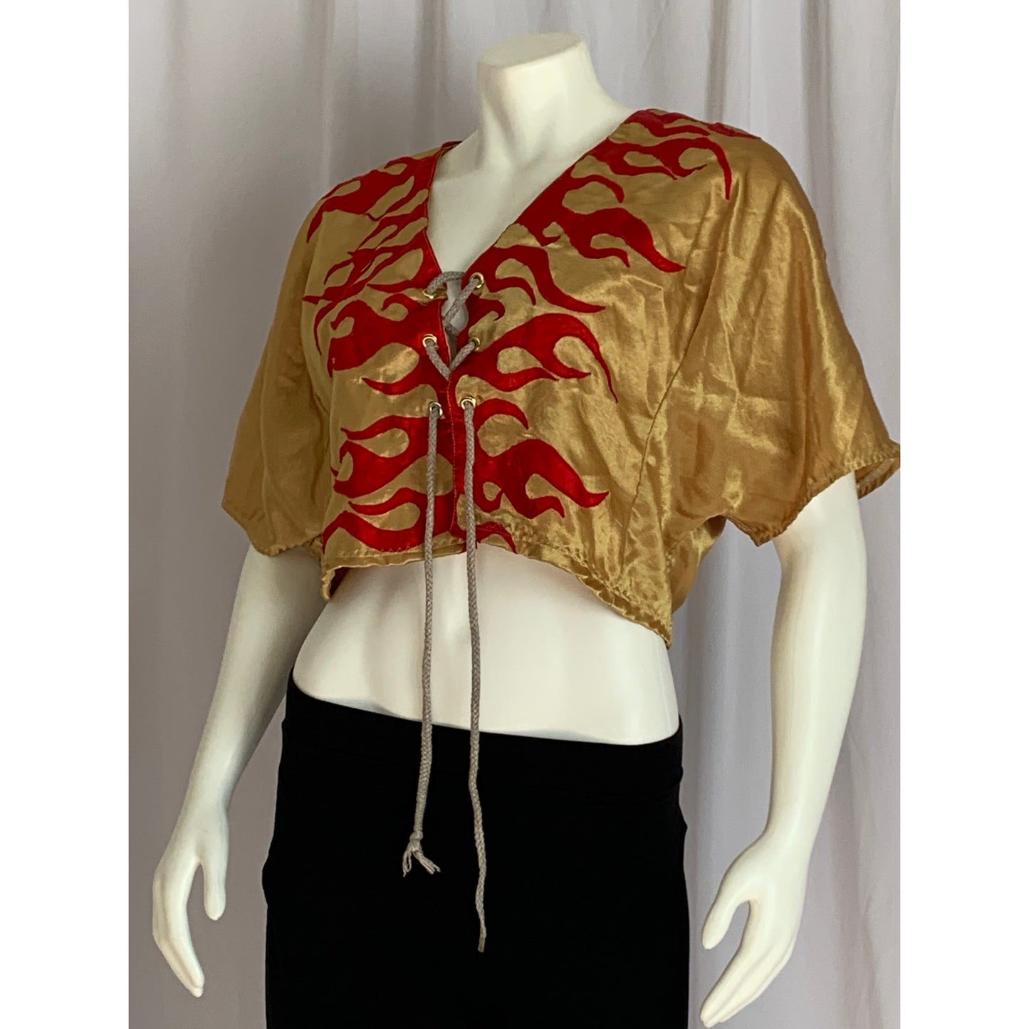 Handmade Golden Flame unique pullover top size Medium