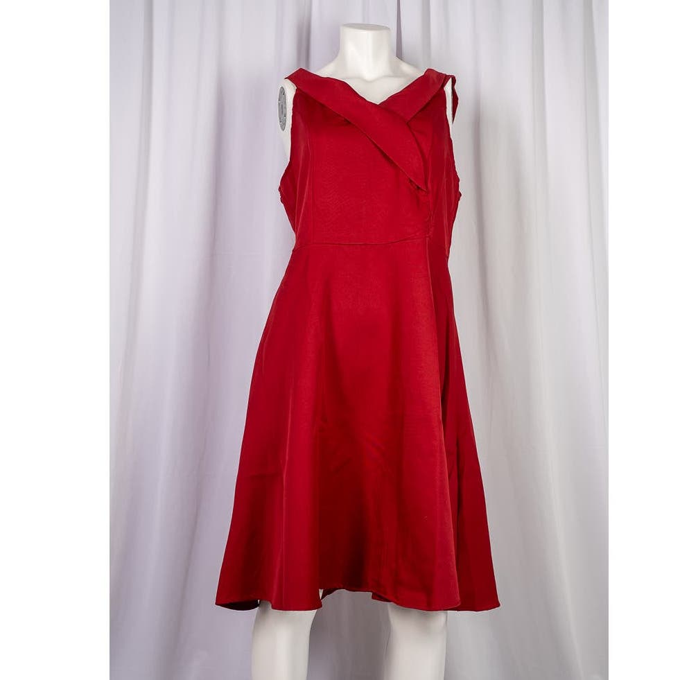 Ruby Red 1950's vintage style swing dress sz XL