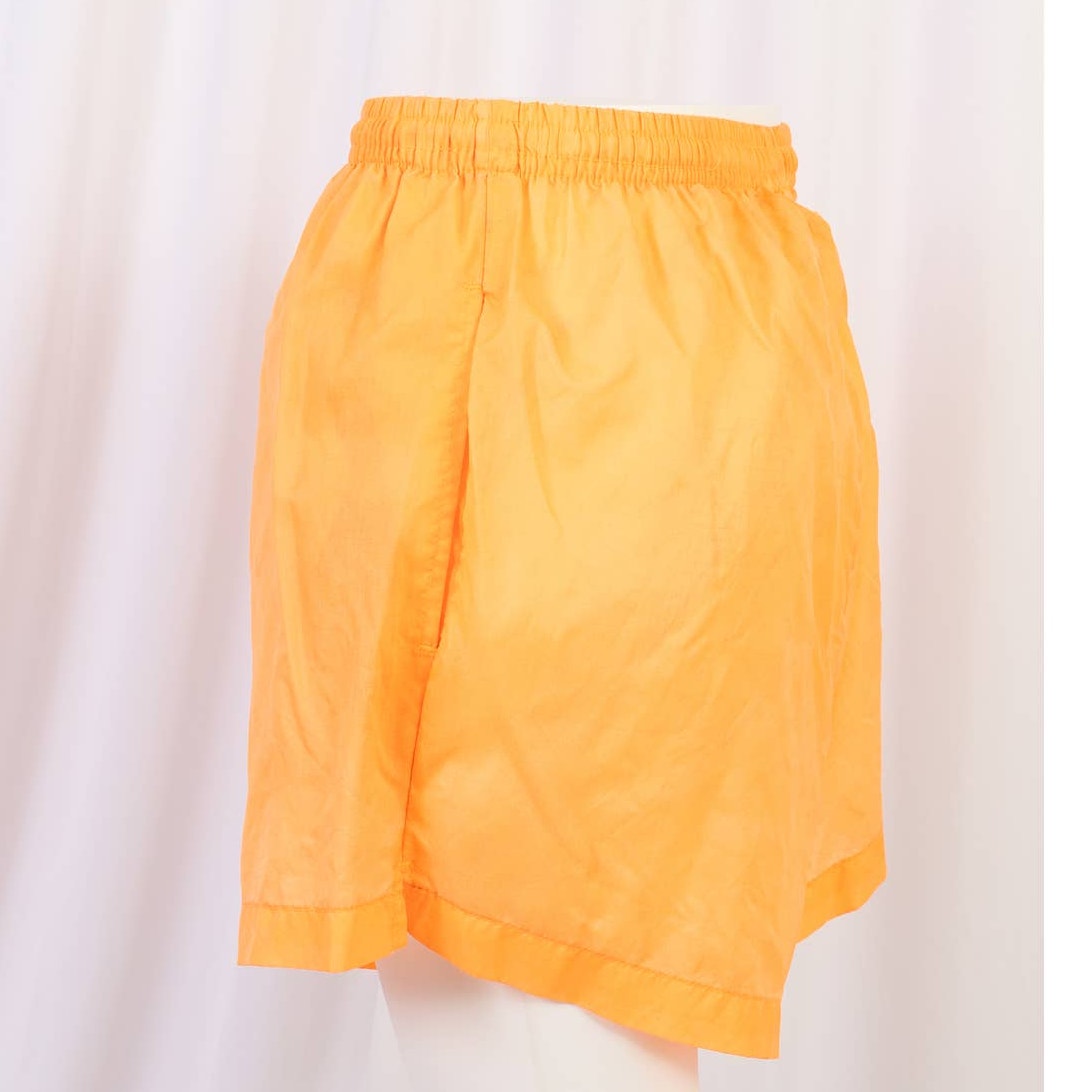 90's Neon Orange Nylon Cheer Shorts size M