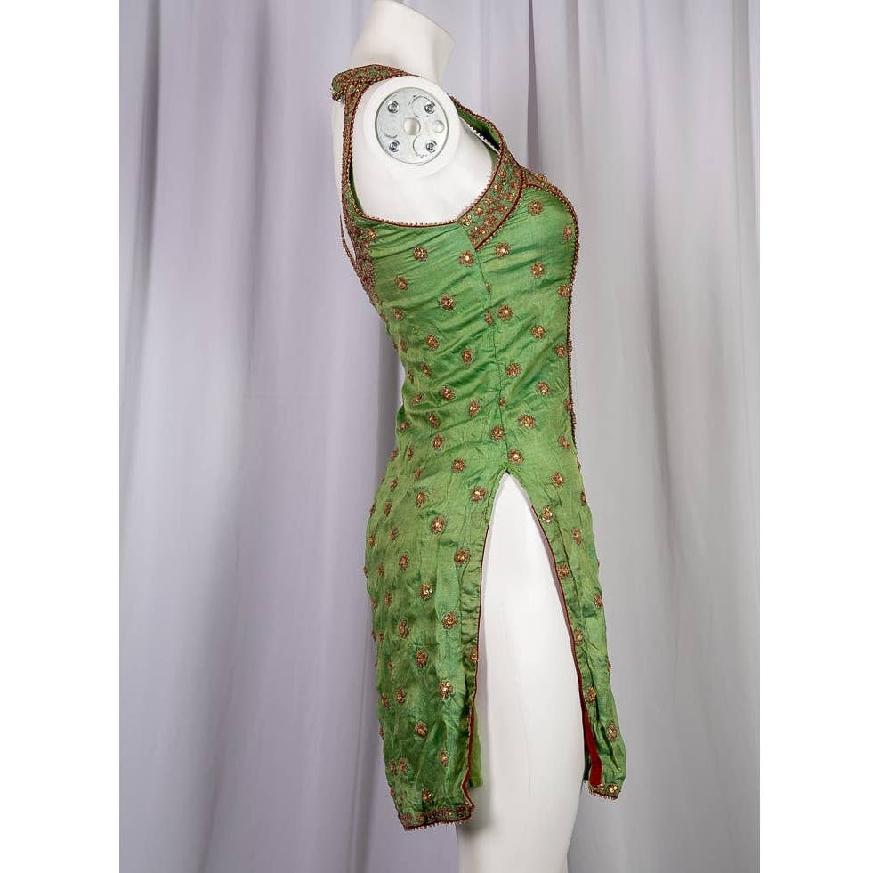 Seasons Sentiments green embroidered tunic kurti sz S