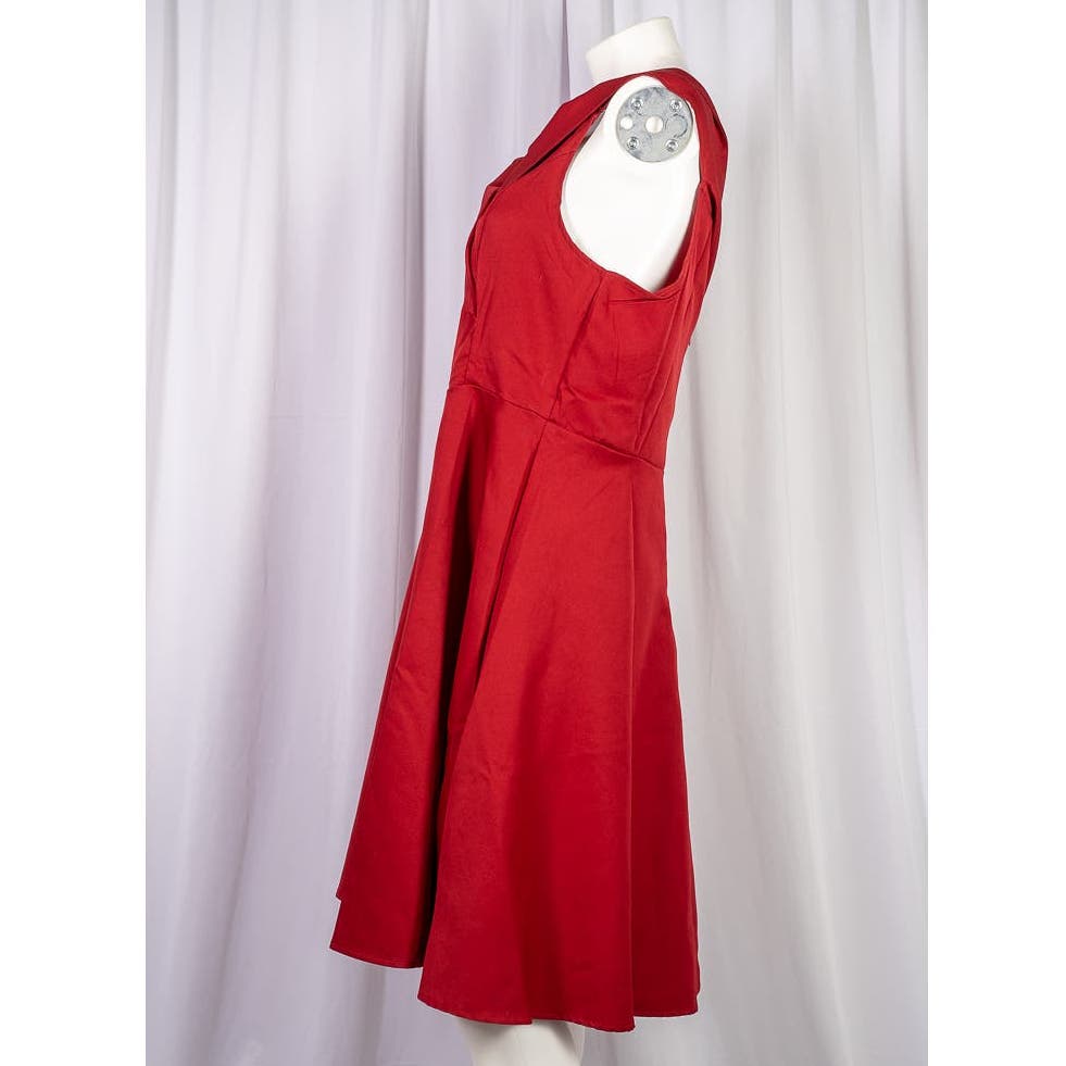 Ruby Red 1950's vintage style swing dress sz XL