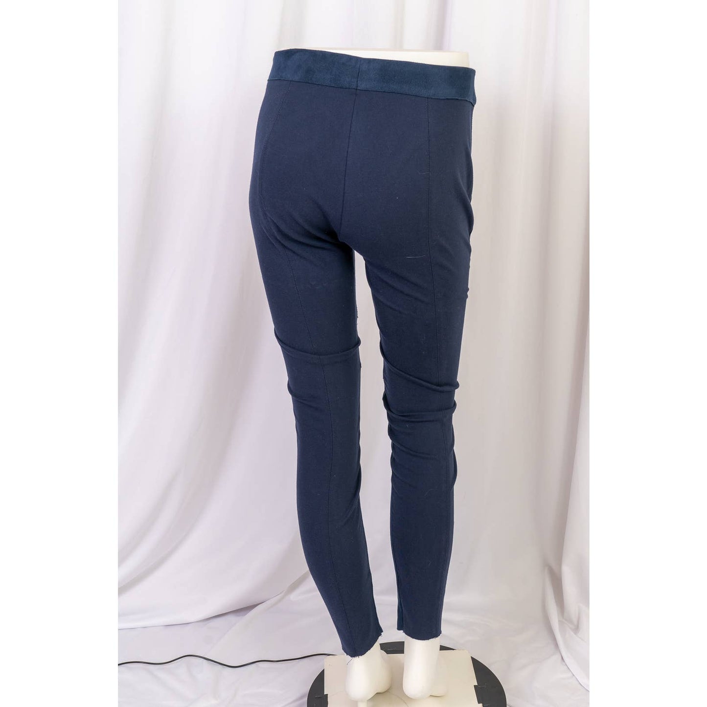 Women's Zara blue suede side zip cut off leggings size S - Magically Funky Austin Resale & Thrift