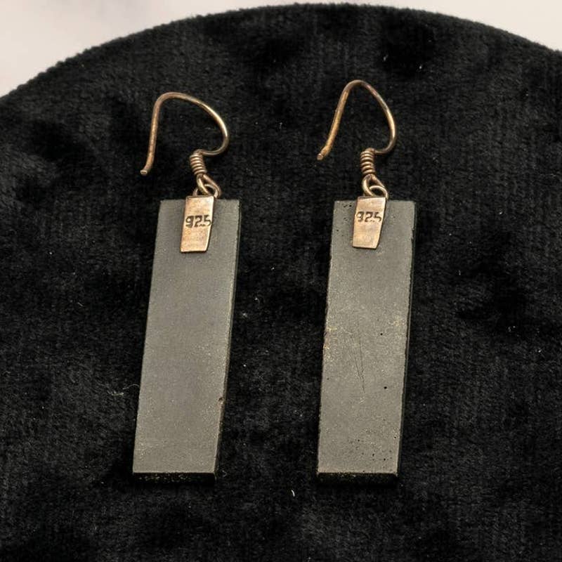 Art Deco Steampunk Victorian Slate style drop earrings - Magically Funky Austin Resale & Thrift