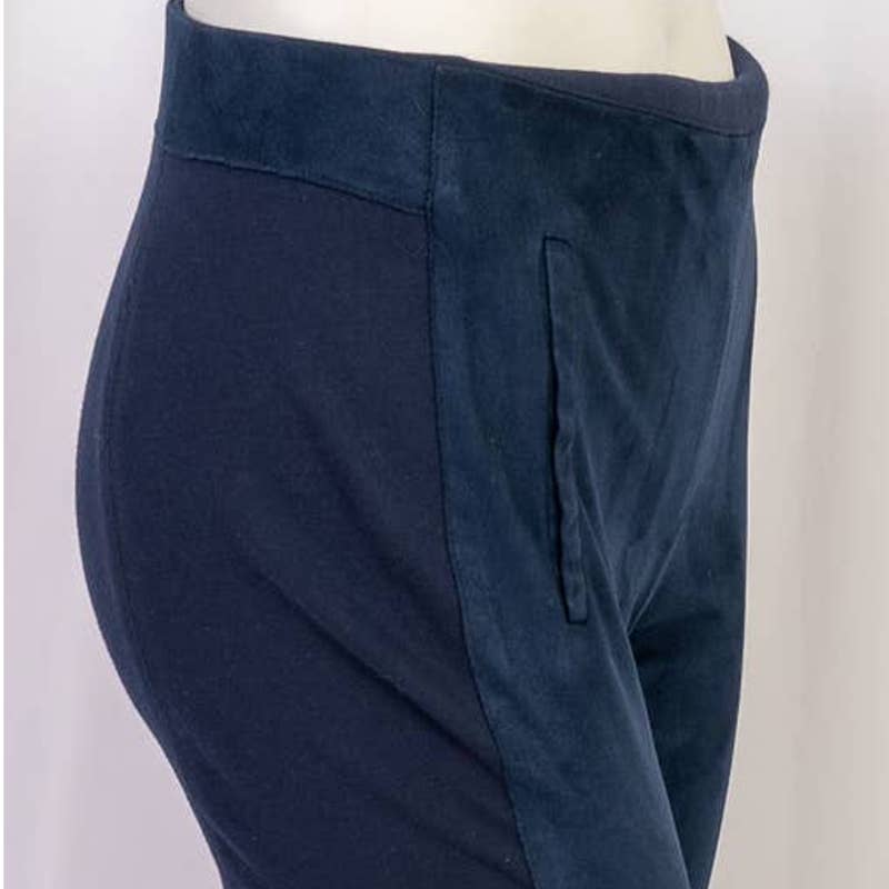 Women's Zara blue suede side zip cut off leggings size S - Magically Funky Austin Resale & Thrift