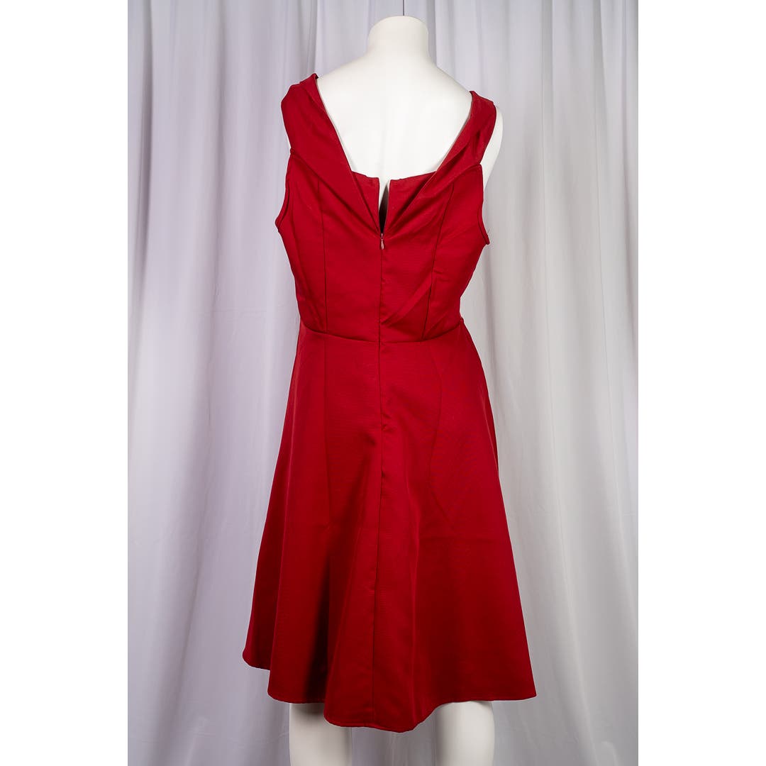 Ruby Red 1950's vintage style swing dress sz XL