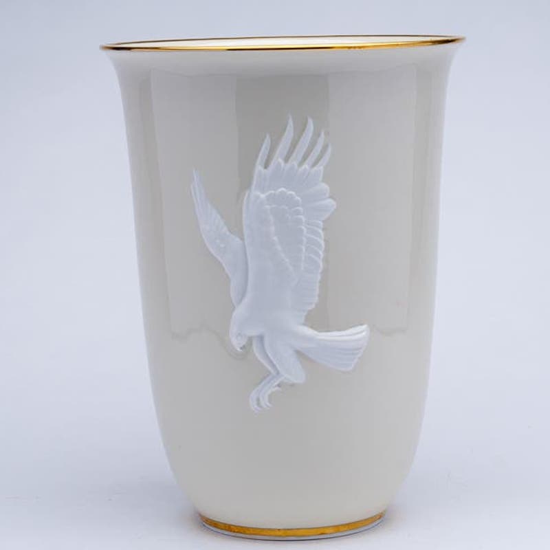 Vintage HUTSCHENREUTHER Hohenberg German Mid-Century Porcelain Eagle Vase