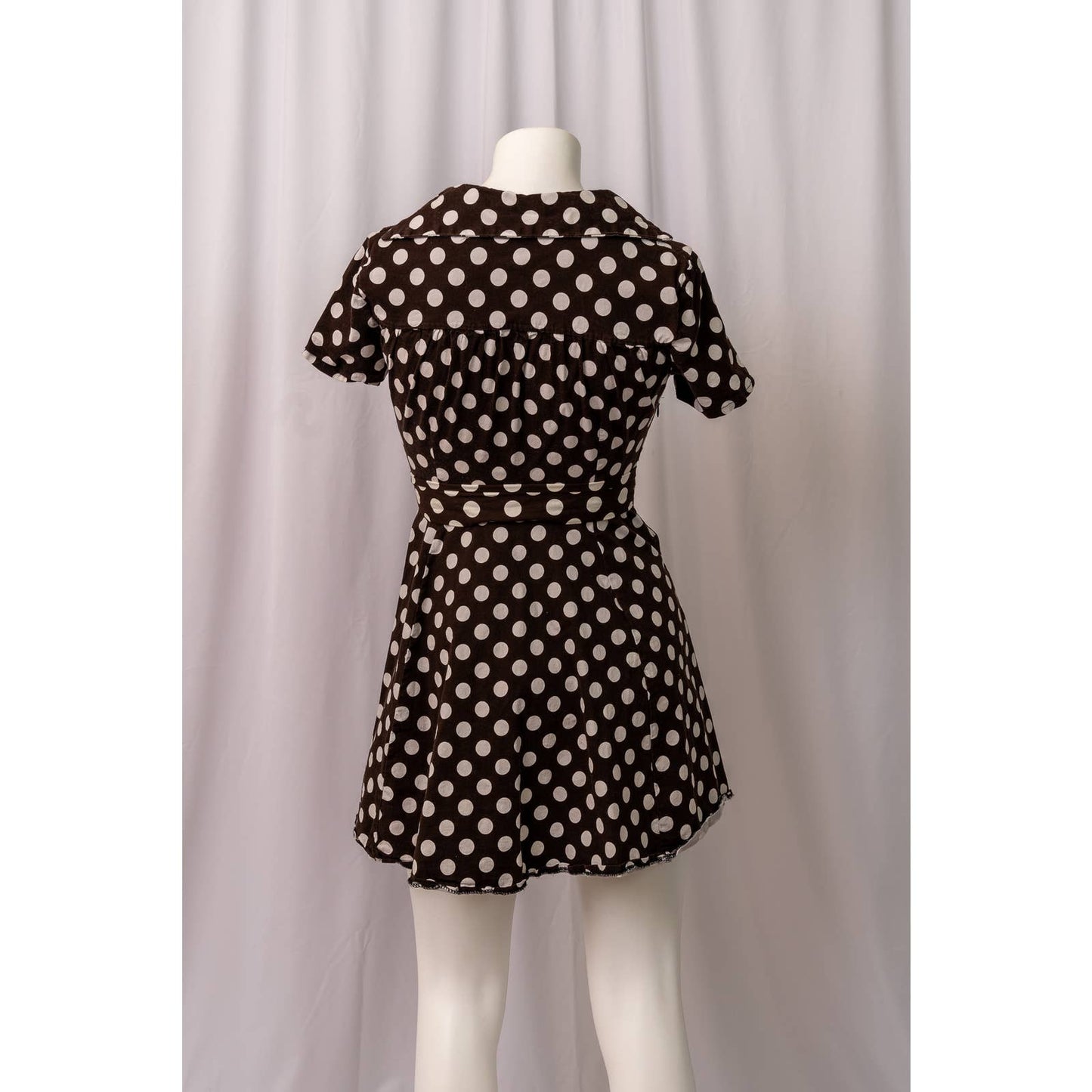 1950's style brown polka dot dress sz petite Small - Magically Funky Austin Resale & Thrift