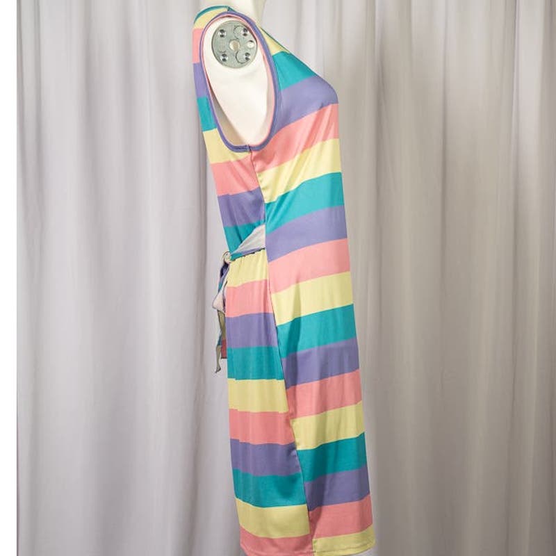 Women's Seasty Curve Rainbow striped dress sz 3XL