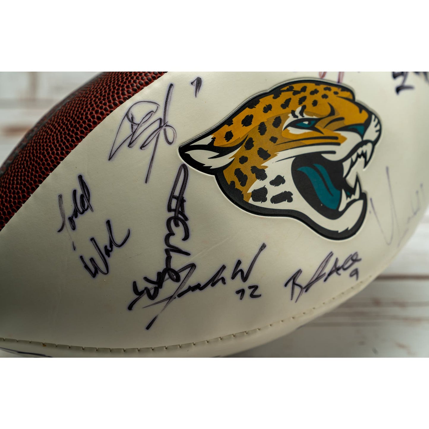 Authenticated Jacksonville Jaguars official football signed by 25 players from 2015-2017