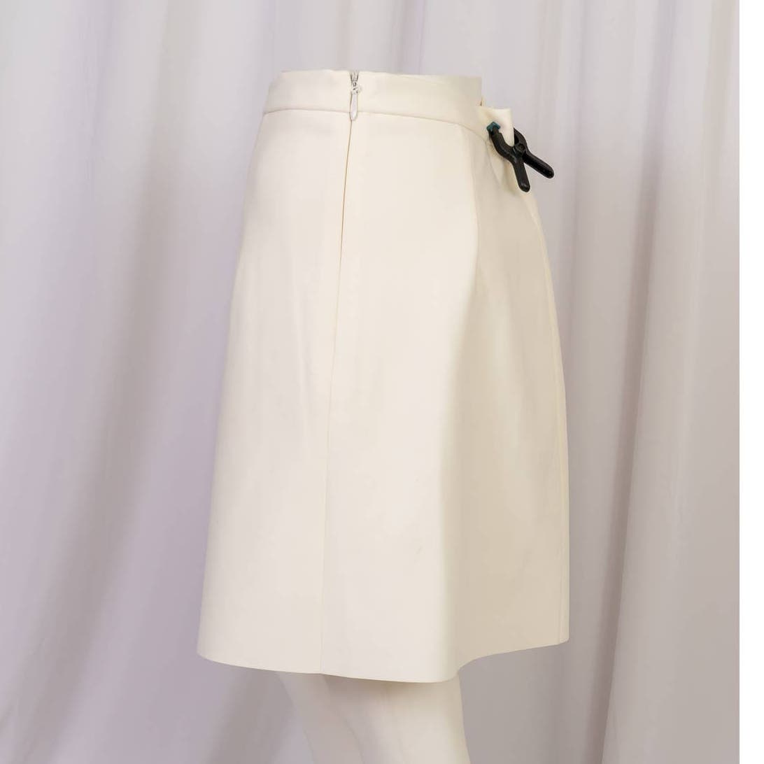 HALSTON HERITAGE Women's Cream A-Line Skirt Sz 10