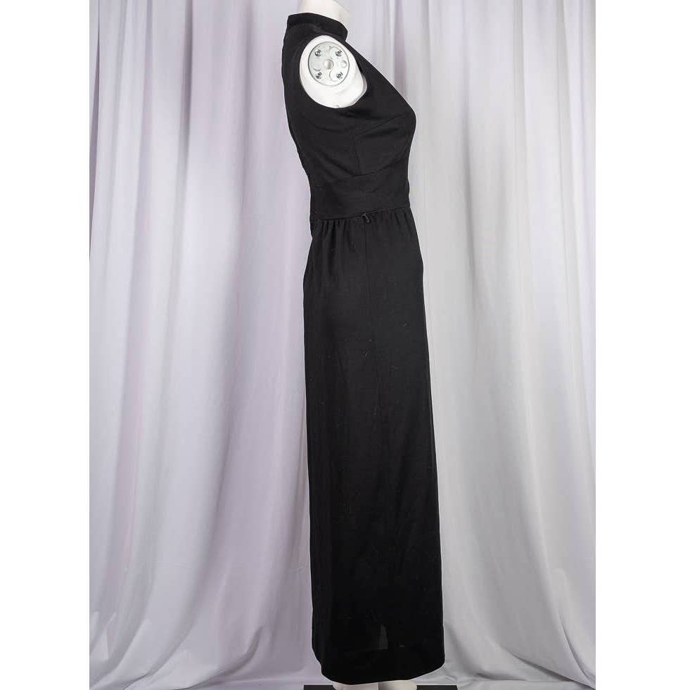 1970's Bleeker Street Black sleeveless Maxi dress sz M - Magically Funky Austin Resale & Thrift