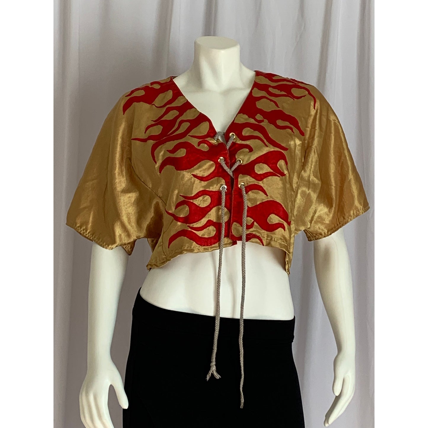 Handmade Golden Flame unique pullover top size Medium