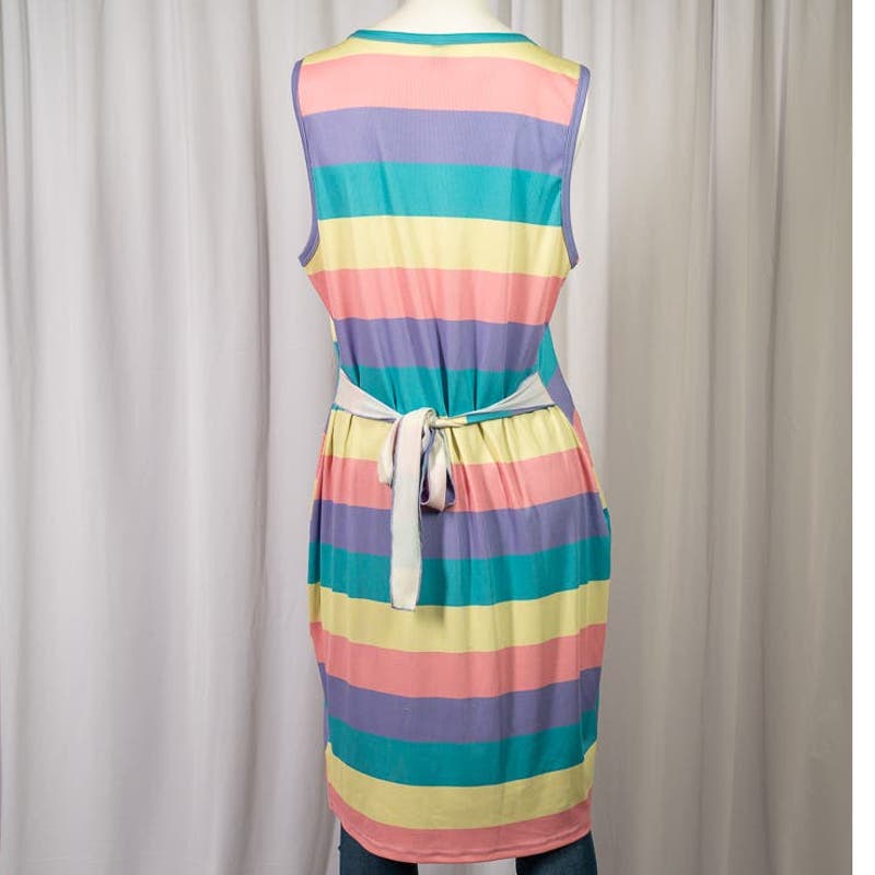 Women's Seasty Curve Rainbow striped dress sz 3XL