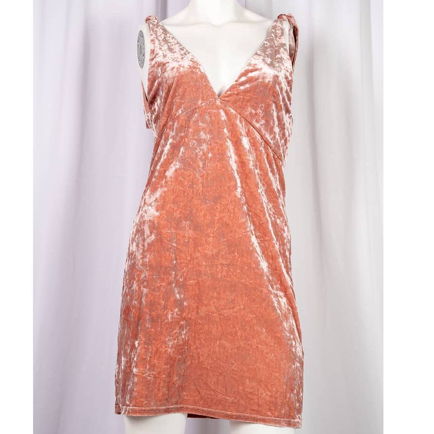 Sexy Peachy/pink Velvet Divided H&M dress sz 6 - Magically Funky Austin Resale & Thrift