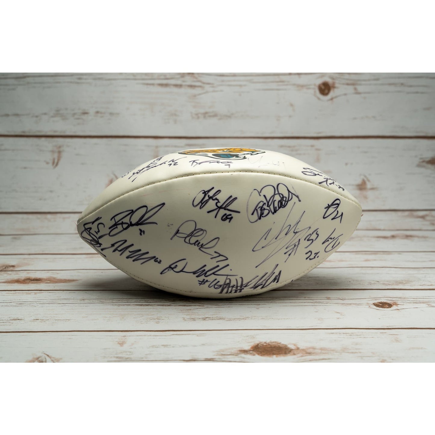 Authenticated Jacksonville Jaguars official football signed by 25 players from 2015-2017