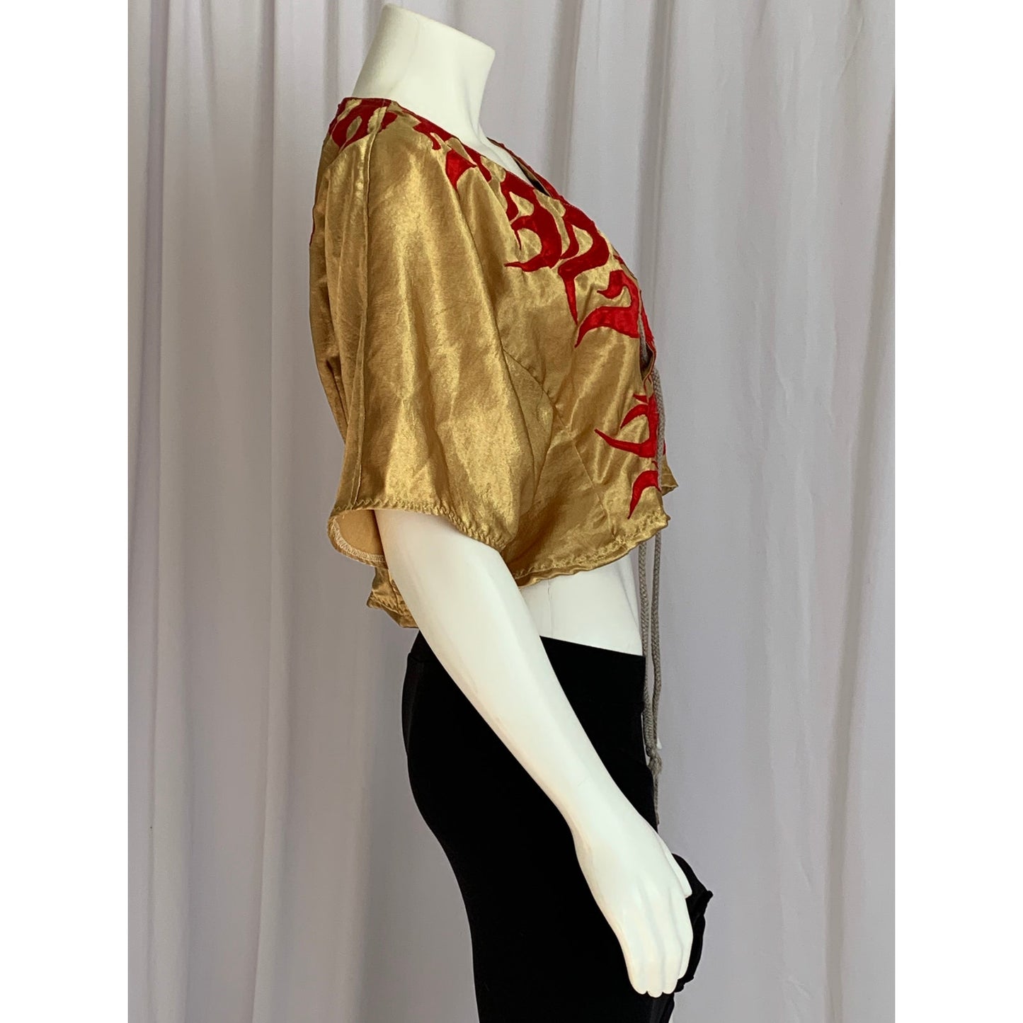 Handmade Golden Flame unique pullover top size Medium