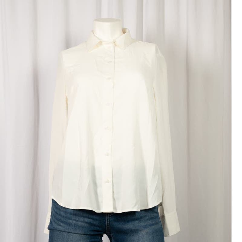 Women's H&M cream colored button down blouse sz 6