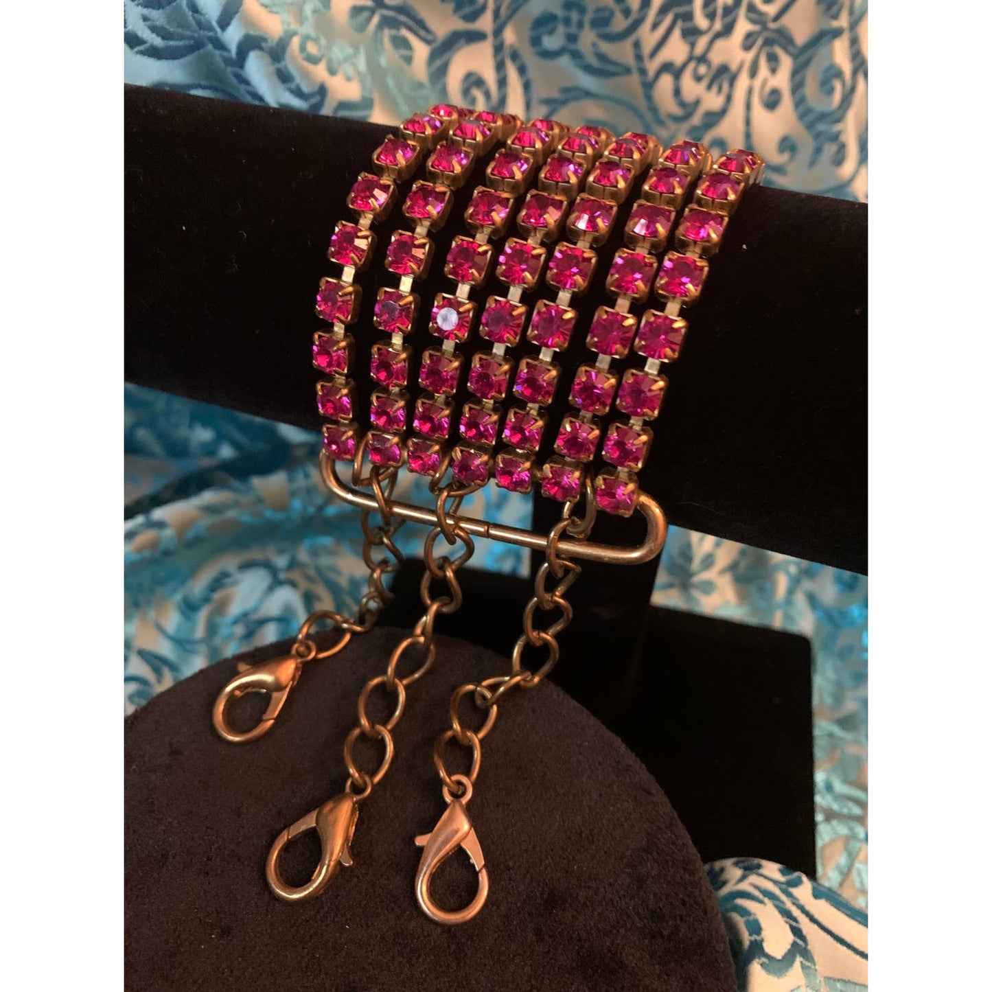 Pink Rhinestone chain bracelet - Magically Funky Austin Resale & Thrift