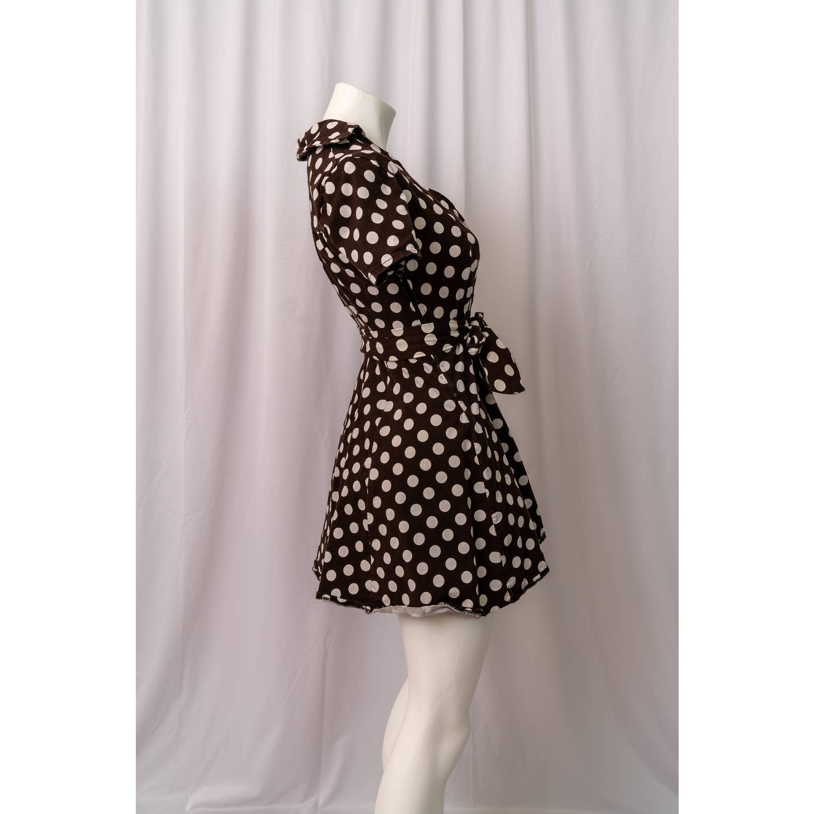 1950's style brown polka dot dress sz petite Small - Magically Funky Austin Resale & Thrift