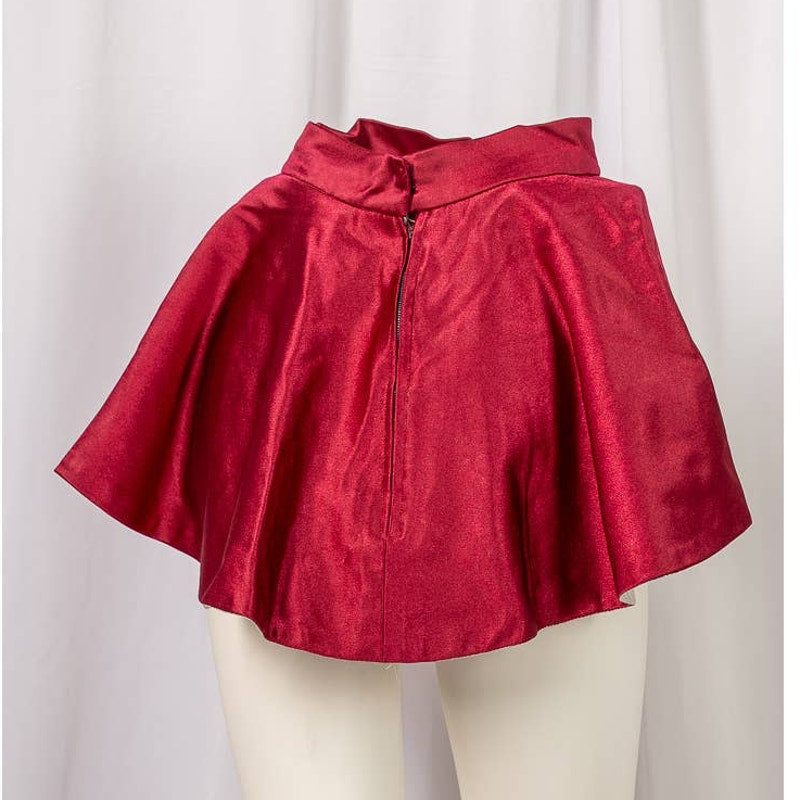 90's Vintage Cranberry and silver drill team dance skirt sz 26