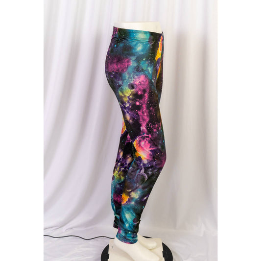 Cosmic Eastside Bikini space neon leggings sz M - Magically Funky Austin Resale & Thrift