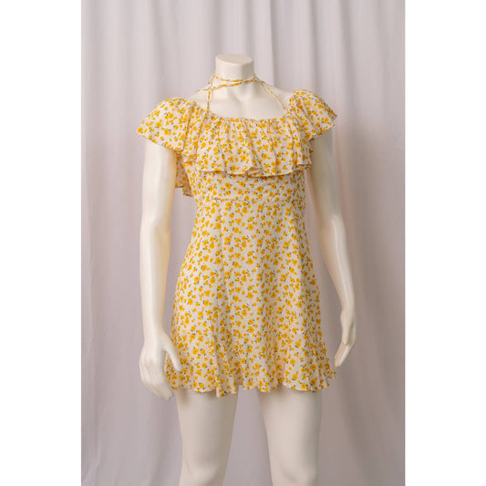 Boho yellow floral summer dress sz M - Magically Funky Austin Resale & Thrift