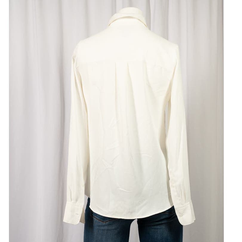 Women's H&M cream colored button down blouse sz 6