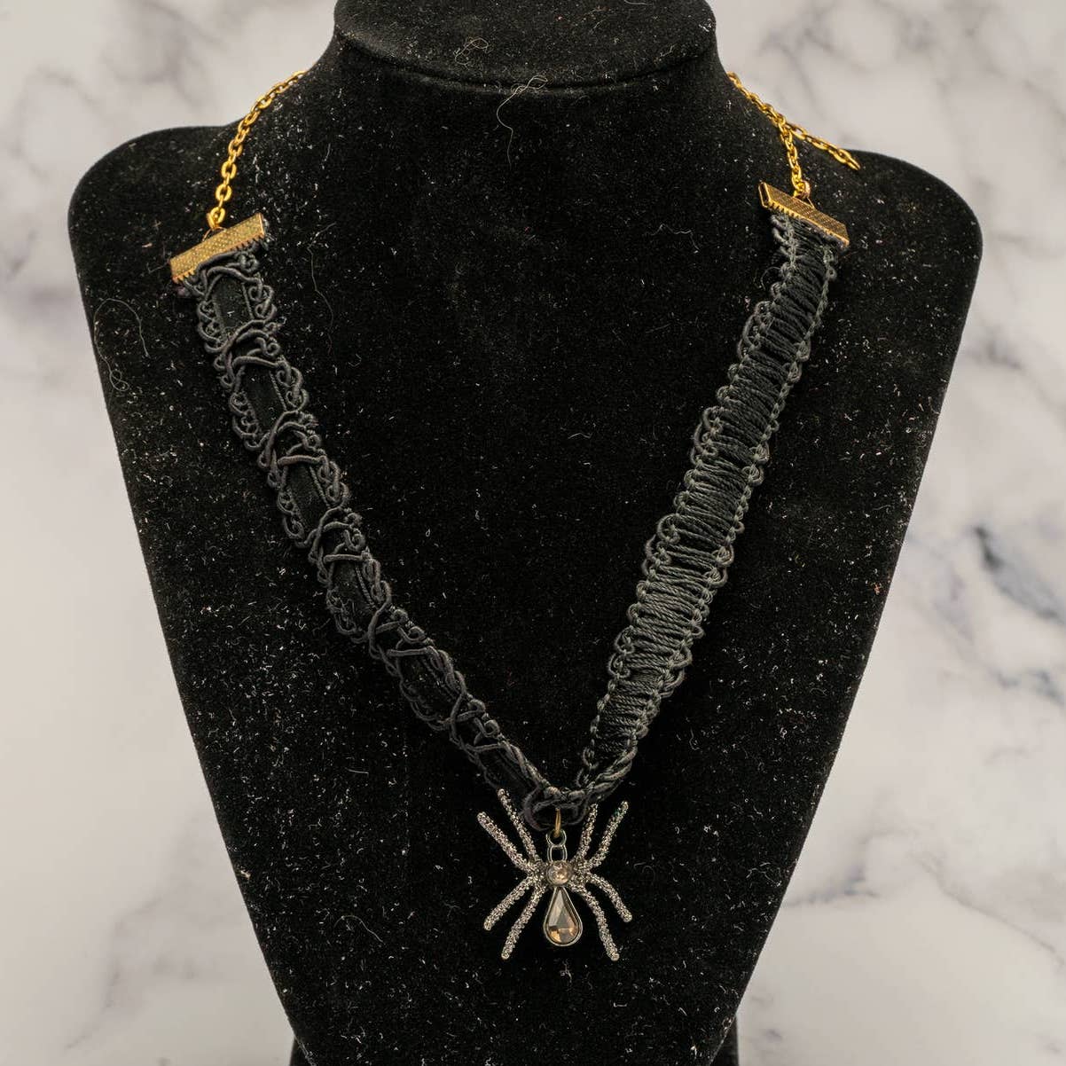 Black widow choker necklace adjustable - Magically Funky Austin Resale & Thrift